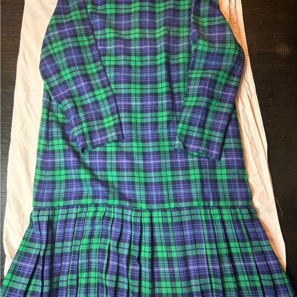 Plaid Green and Blue Women's Dress size 16 vintage whimsical grandma core plaid - Picture 7 of 9